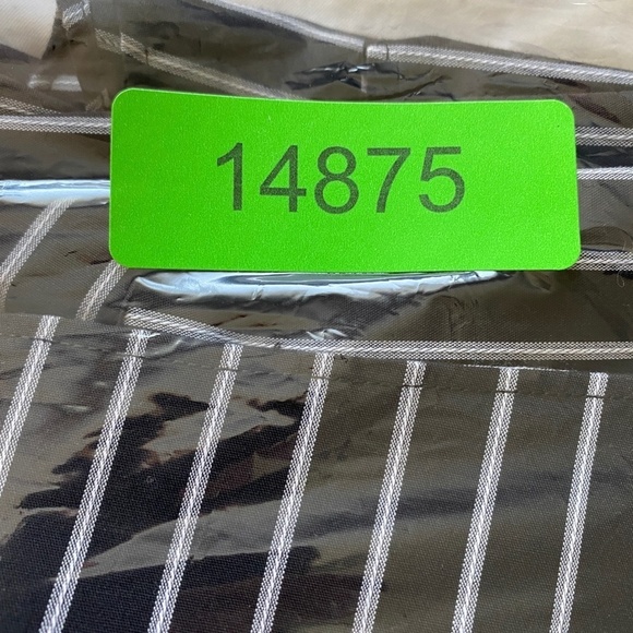 Leo Chevalier Design Men's Black/Gray Stripe Long Sleeve Button Dress Shirt 17.5 - Picture 10 of 10